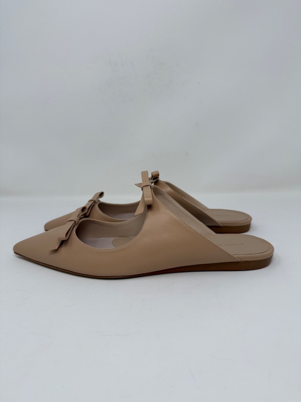New Stuart Weitzman Reese Flat Slide Golden Beige Sz 9.5 - Picture 7 of 13